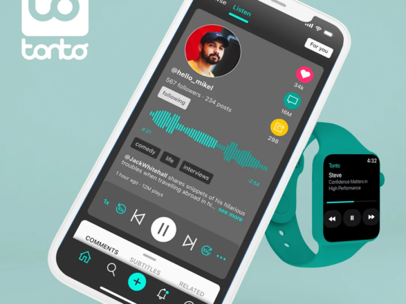 mobile phone displaying tonto app
